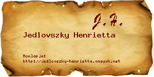 Jedlovszky Henrietta névjegykártya